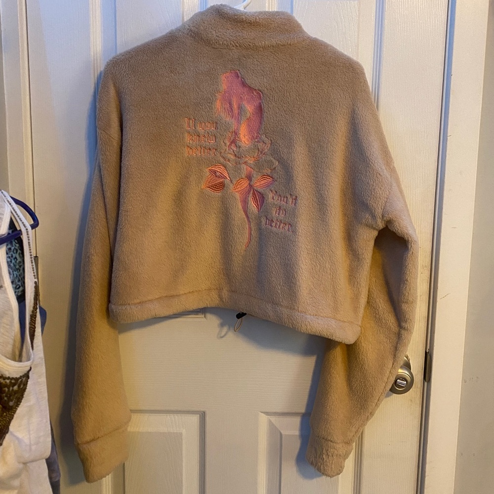 broken promises crop half zip fleece